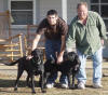 Lee Harris Jr. (Left), Lee Harris Sr. (Right) w/Delta & Phoenix (their two black labs)